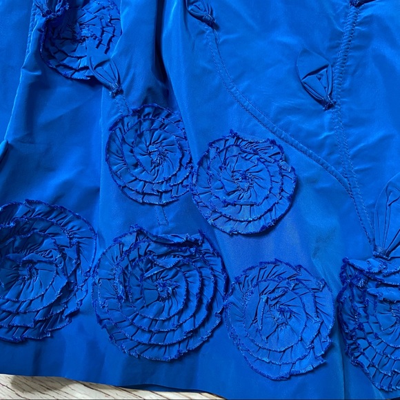 BCBGMAXAZRIA Taffeta Fit and Flare Larkspur Blue Strapless Dress Sz 4 - Picture 4 of 16